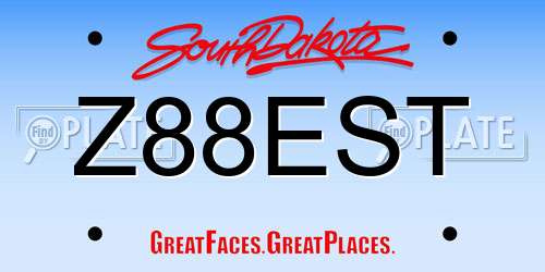 Z88EST South Dakota License Plate