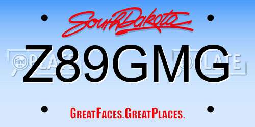 Z89GMG South Dakota License Plate