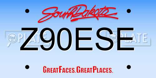 Z90ESE South Dakota License Plate