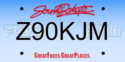 Z90KJM South Dakota License Plate