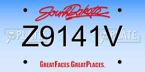 Z9141V South Dakota License Plate
