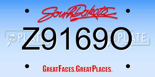 Z9169O South Dakota License Plate