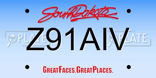 Z91AIV South Dakota License Plate