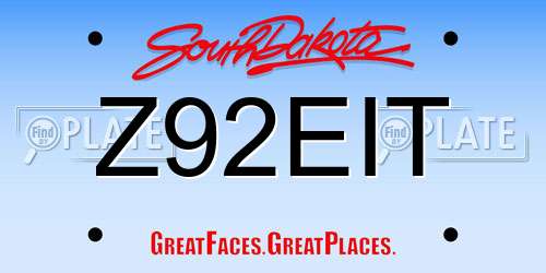 Z92EIT South Dakota License Plate