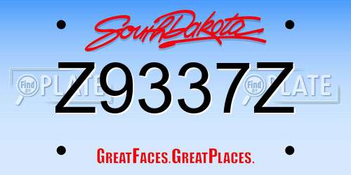 Z9337Z South Dakota License Plate