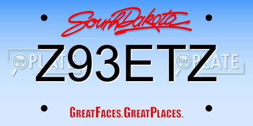 Z93ETZ South Dakota License Plate