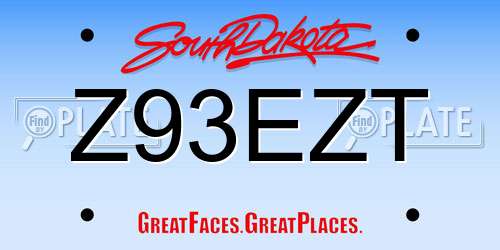 Z93EZT South Dakota License Plate