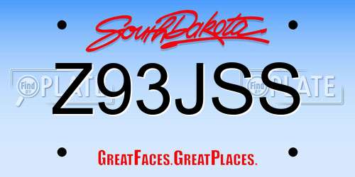 Z93JSS South Dakota License Plate