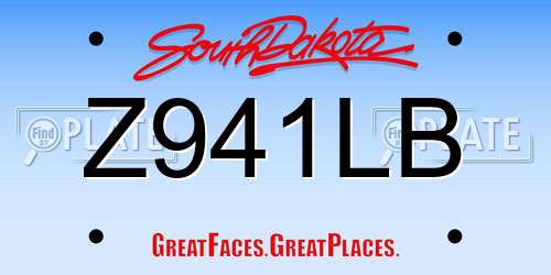 Z941LB South Dakota License Plate