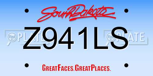 Z941LS South Dakota License Plate