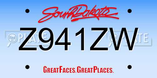 Z941ZW South Dakota License Plate
