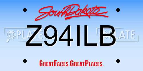 Z94ILB South Dakota License Plate