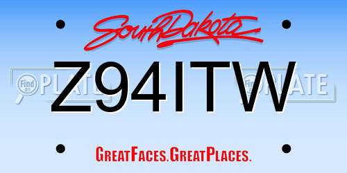Z94ITW South Dakota License Plate
