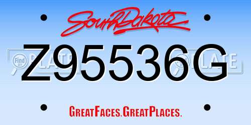 Z95536G South Dakota License Plate