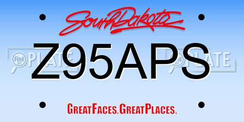 Z95APS South Dakota License Plate