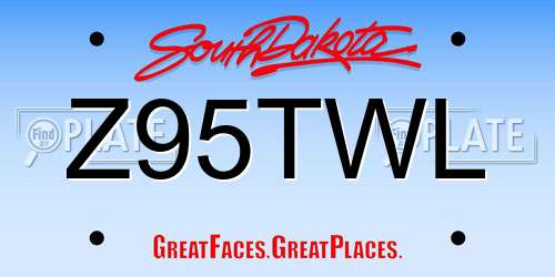 Z95TWL South Dakota License Plate