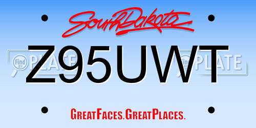 Z95UWT South Dakota License Plate