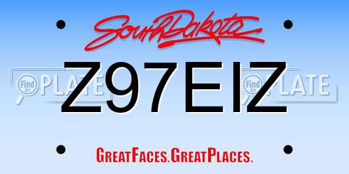 Z97EIZ South Dakota License Plate