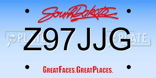 Z97JJG South Dakota License Plate