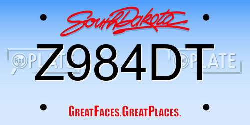 Z984DT South Dakota License Plate