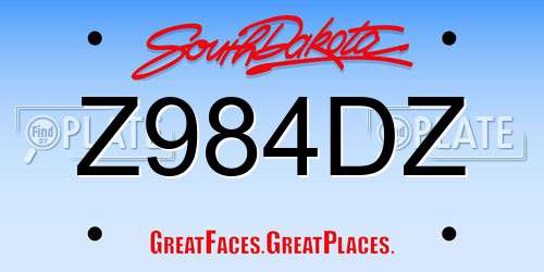 Z984DZ South Dakota License Plate