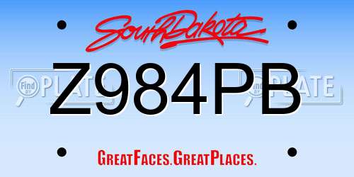Z984PB South Dakota License Plate
