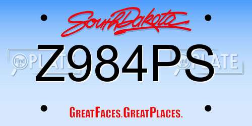Z984PS South Dakota License Plate