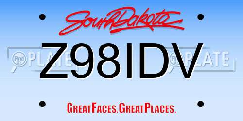 Z98IDV South Dakota License Plate