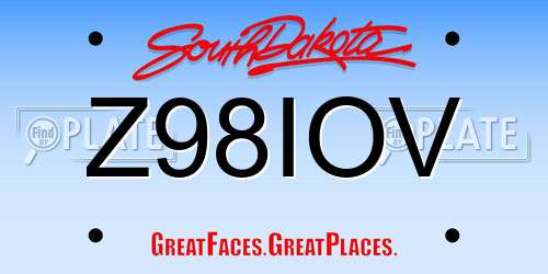 Z98IOV South Dakota License Plate