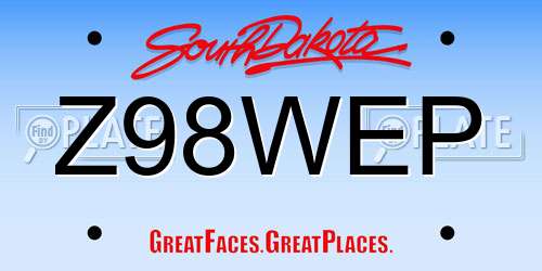 Z98WEP South Dakota License Plate