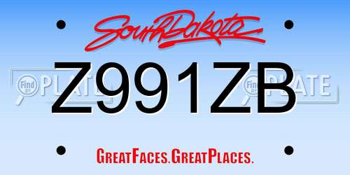 Z991ZB South Dakota License Plate