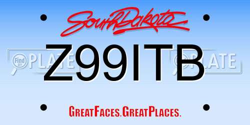 Z99ITB South Dakota License Plate