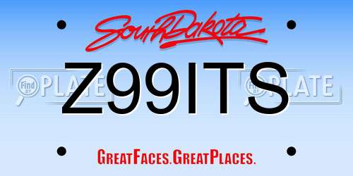 Z99ITS South Dakota License Plate