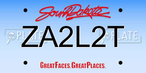 ZA2L2T South Dakota License Plate