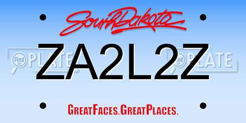 ZA2L2Z South Dakota License Plate