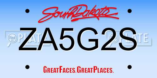 ZA5G2S South Dakota License Plate