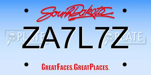 ZA7L7Z South Dakota License Plate