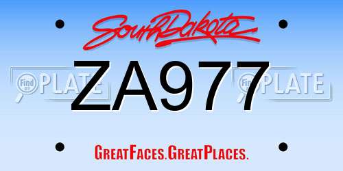 ZA977 South Dakota License Plate