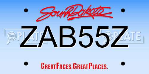 ZAB55Z South Dakota License Plate