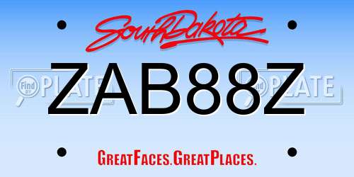 ZAB88Z South Dakota License Plate