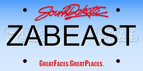 ZABEAST South Dakota License Plate