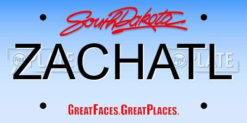 ZACHATL South Dakota License Plate