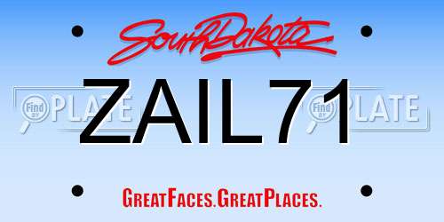ZAIL71 South Dakota License Plate