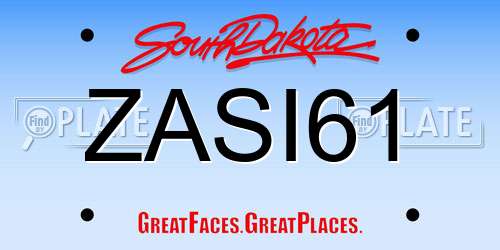 ZASI61 South Dakota License Plate