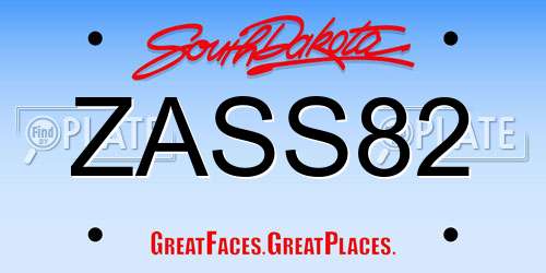 ZASS82 South Dakota License Plate