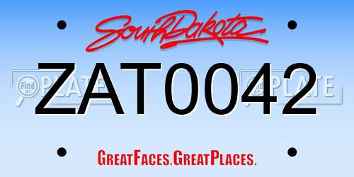 ZAT0042 South Dakota License Plate