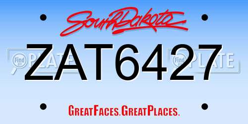 ZAT6427 South Dakota License Plate