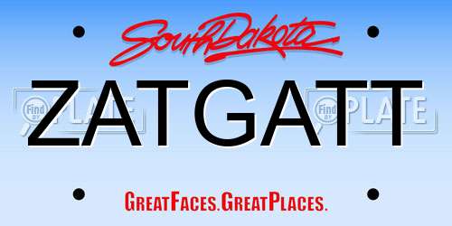 ZATGATT South Dakota License Plate