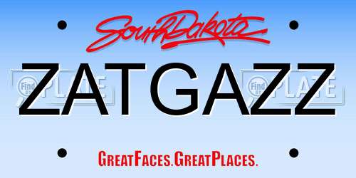 ZATGAZZ South Dakota License Plate