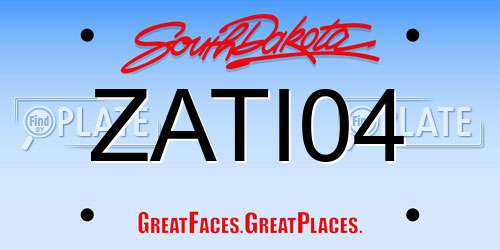 ZATI04 South Dakota License Plate